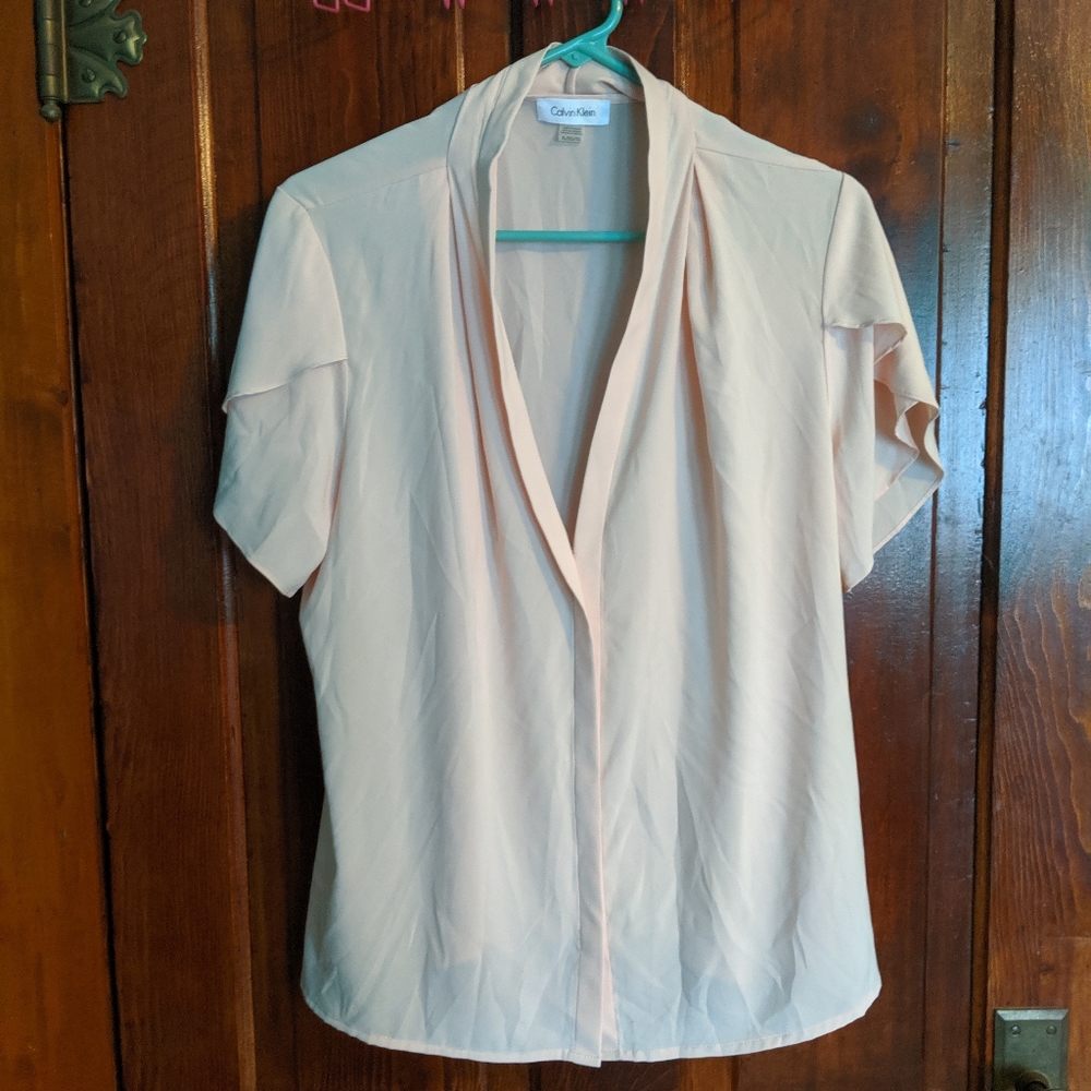 Calvin Klein pale pink blouse